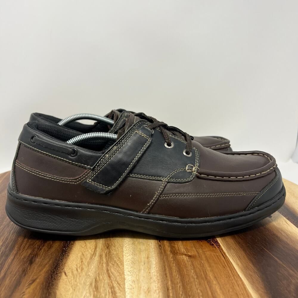 OrthoFeet Men’s Size 12 D Baton Rouge Brown/Black Leather Loafer Lace Up Shoes